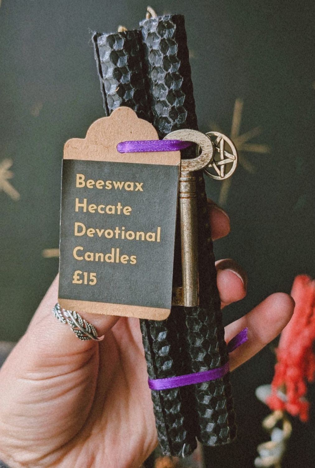 Hand-rolled Beeswax Hecate Devotional Candles