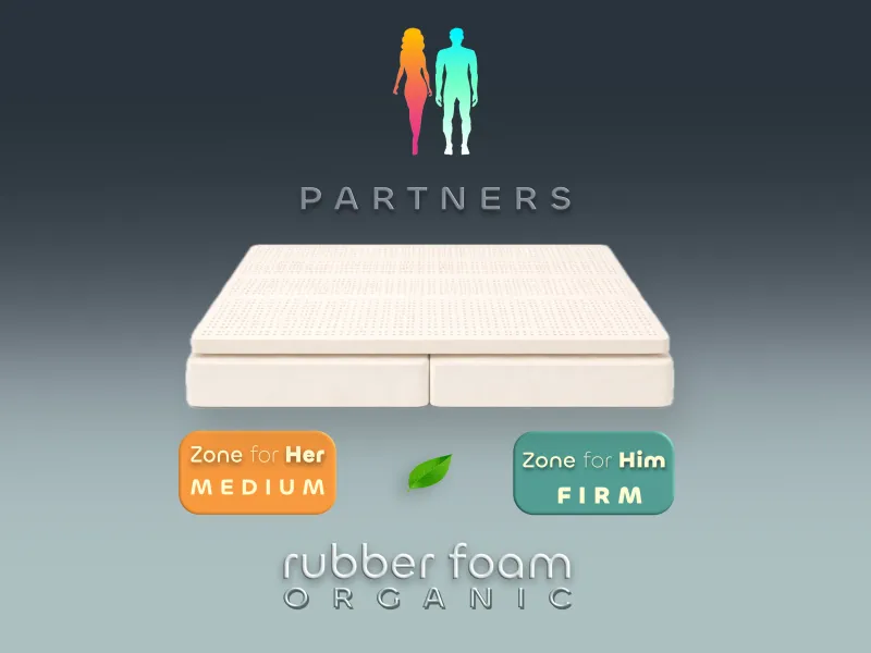 Dunlop Natural Latex Mattress for PARTNERS -Zone for Her &amp; Zone for Him with Individual Comfort