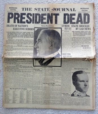 Item.L.13.President (Harding) Dead newspaper (Aug. 3, 1923)