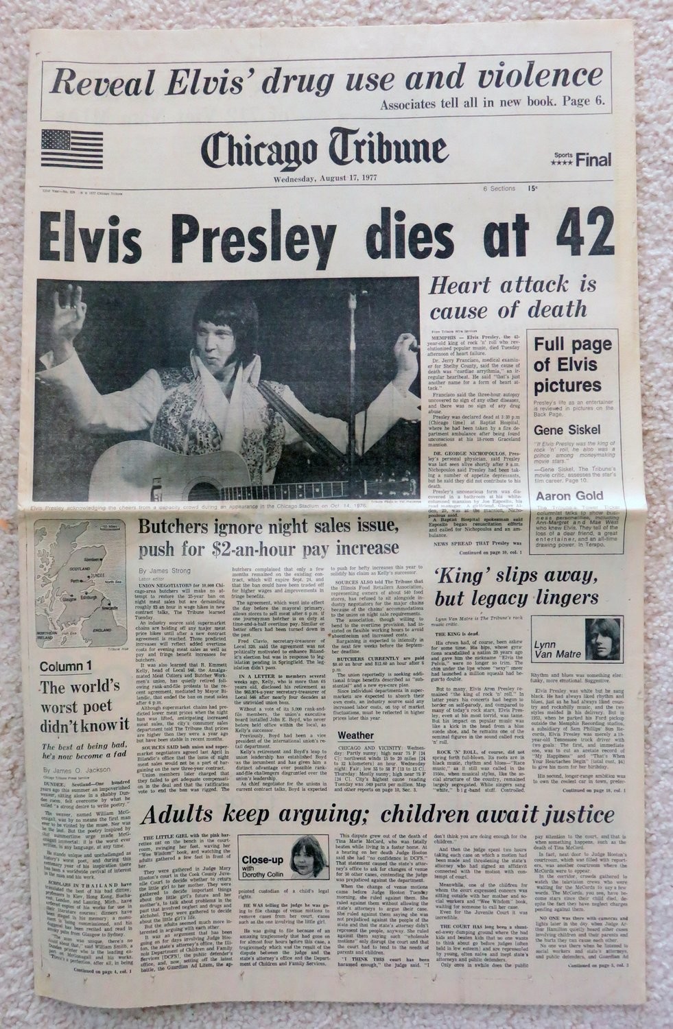 Item.L.28.Elvis Death newspaper