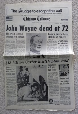 Item.L.21.John Wayne Death & supplement newspaper (June 12, 1979)