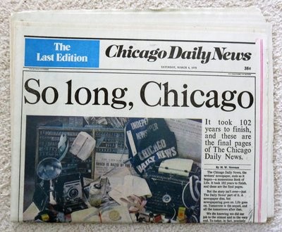 Item.L.24.Last Edition of Chicago Daily News newspaper (Mar. 4, 1978)