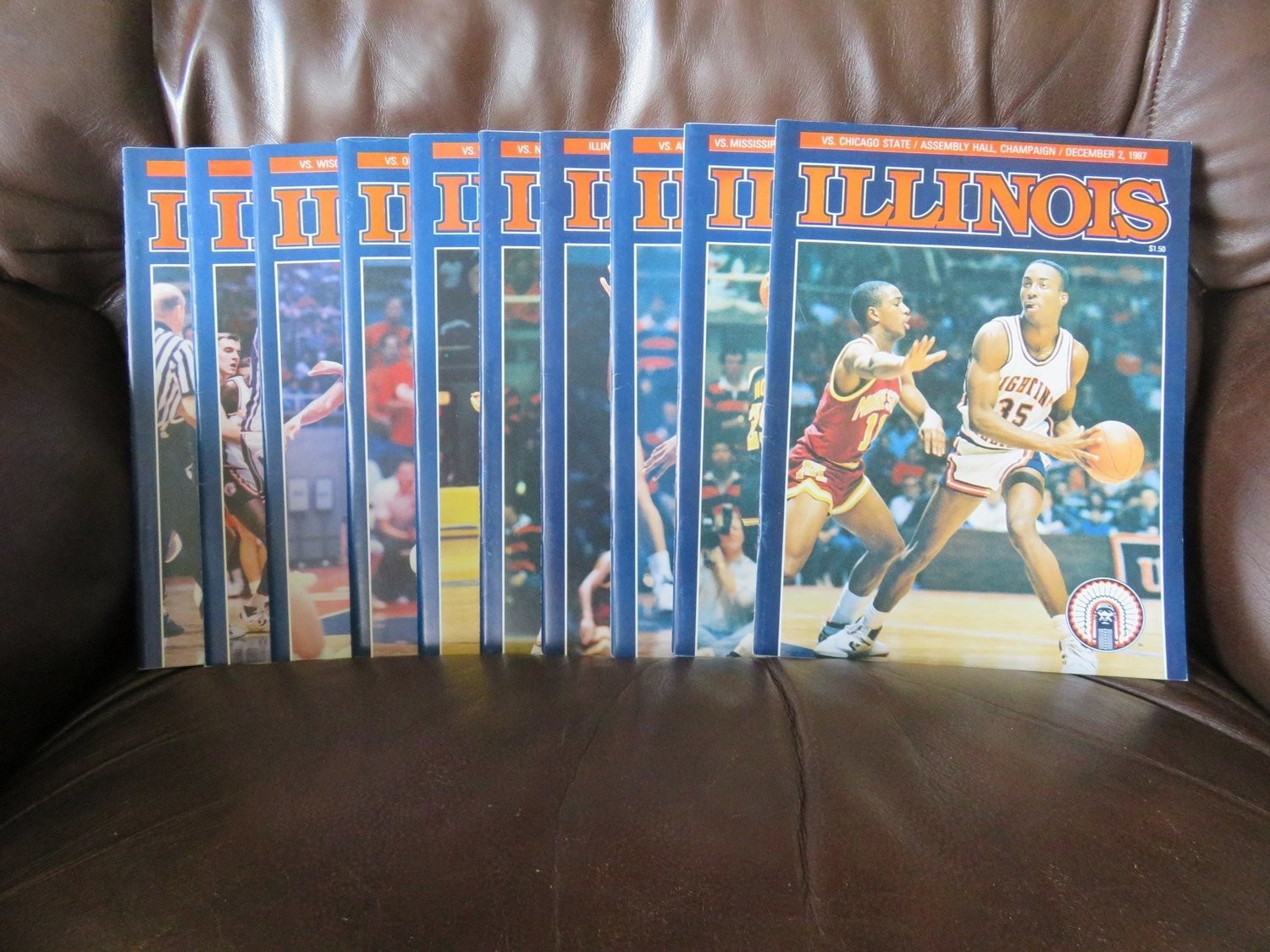 Item.D.91.1987-88 Illini Basketball programs (lot of 10)