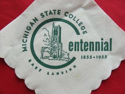 Item.S.03.1955 Michigan State College Centennial Napkin