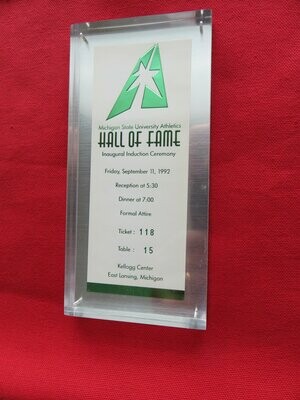Item.S.06.Inaugural Induction Ceremony Ticket for Michigan State University Athletics Hall of Fame