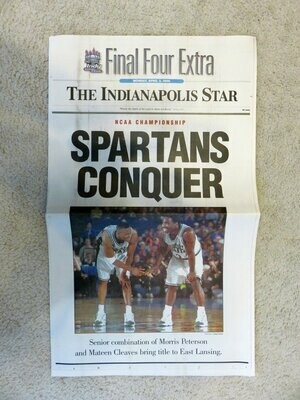 Item.S.23.Indy Star -Spartans Conquer - MSU wins 2000 NCAA Championship (Apr. 3, 2000)