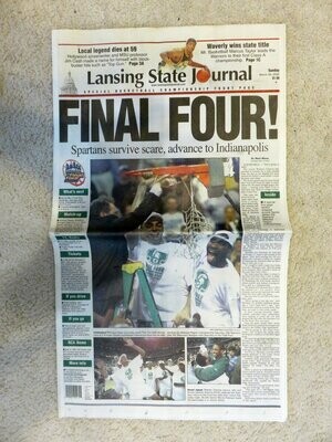 Item.S.16.Lansing State Journal - 2000 Spartans advance to Final Four (Mar. 26, 2000)