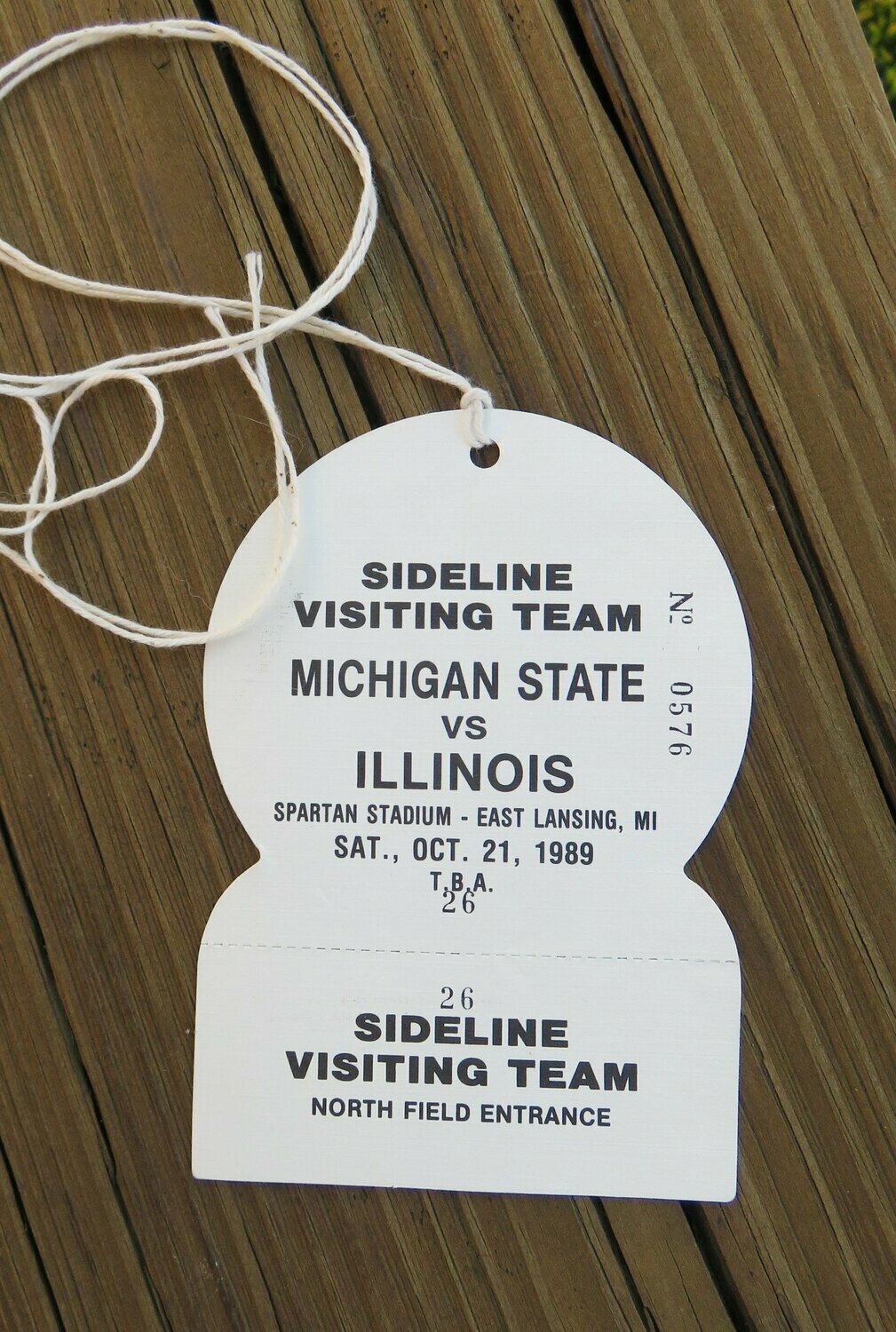 Item.E.146.1989 Illini-Michigan State football credential