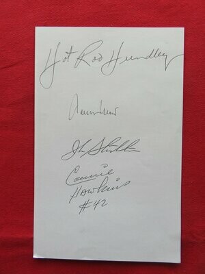 Item.A.32."Hot Rod" Hundley, Jerry West, John Stockton & Connie Hawkins autographs