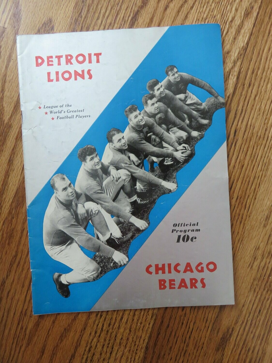 1939 Vintage Detroit Lions Chicago Bears Football Program 