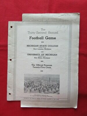 Item.S.45.1937 Michigan-Michigan State football program (no cover)