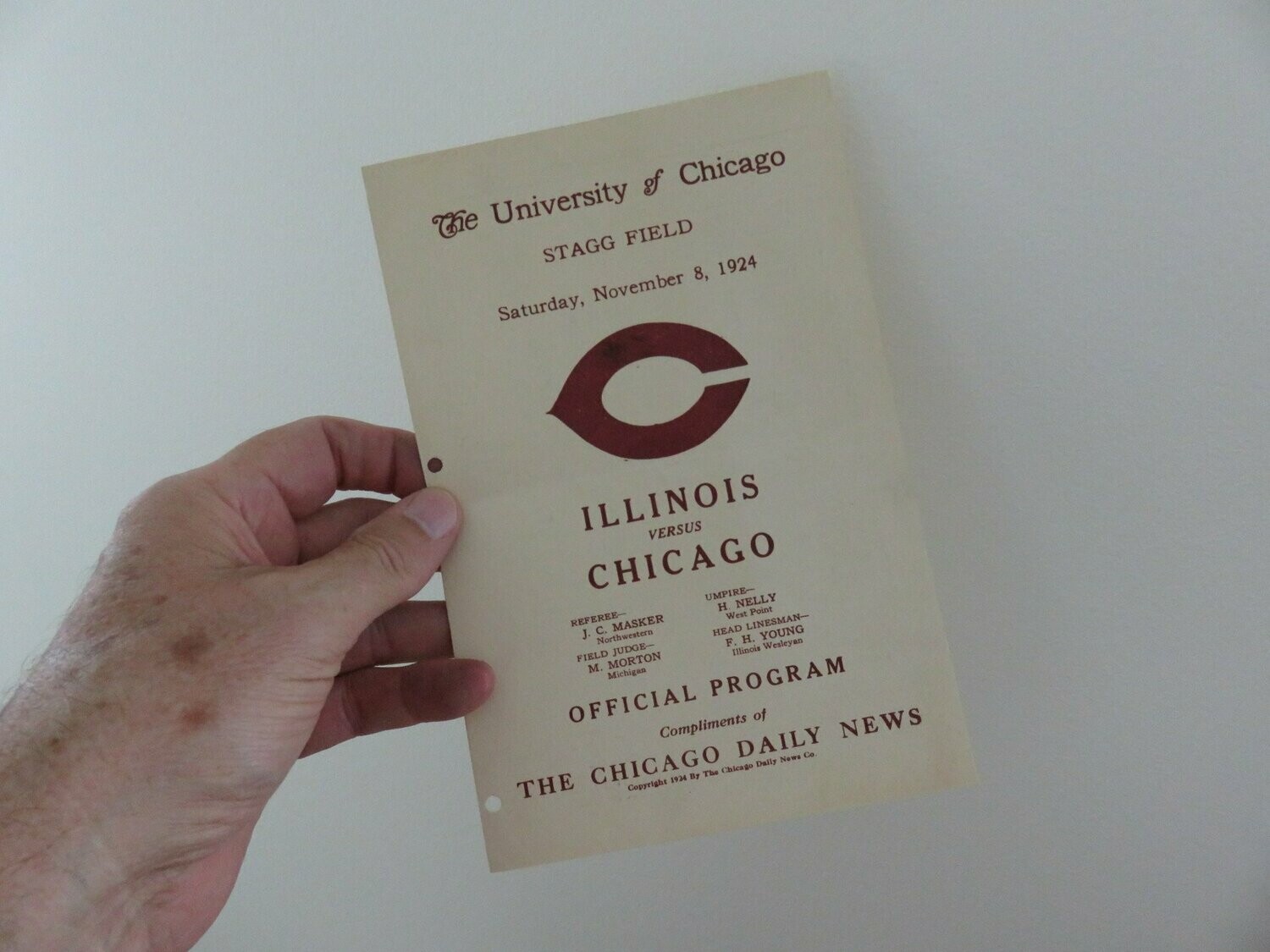 Item.D.44.1924 Illinois v. Chicago football program