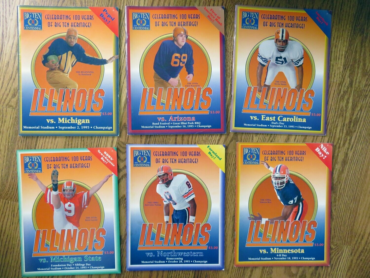 Item.D.77.1995 Illinois football programs (6 games)