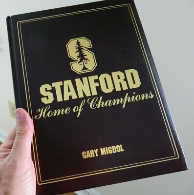 Item.A.20.STANFORD: Home of Champions leatherbound (signed by seven Cardinal legends)