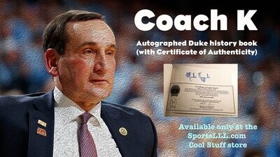 Item.A.02.MIKE KRZYZEWSKI SIGNED BOOK – One Hundred Seasons of Duke Basketball