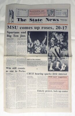 Item.S.21.MSU comes up Roses (victory vs Southern Cal) - State News (Jan. 6, 1988)
