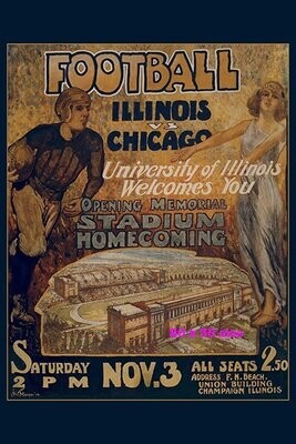 Item.C.77.​1923 Illinois Football Poster REPRINT (20" x 30")
