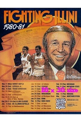 Item.B.51.​1980-81 Illinois Basketball Poster REPRINT (20" x 30")