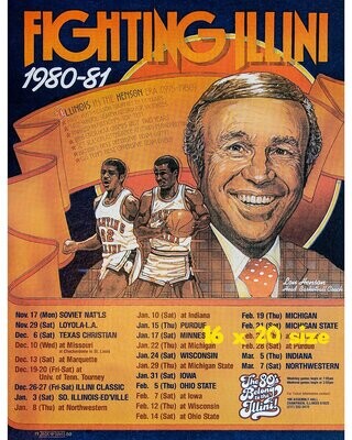 Item.B.50.​1980-81 Illinois Basketball Poster REPRINT (16" x 20")
