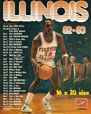 Item.B.57.​1982-83 Illinois Basketball Poster REPRINT (16" x 20")