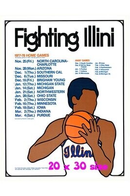 Item.B.48.​1977-78 Illinois Basketball Poster REPRINT (20" x 30")
