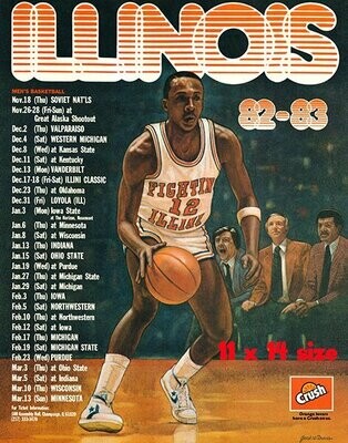 Item.B.56.​1982-83 Illinois Basketball Poster REPRINT (11" x 14")