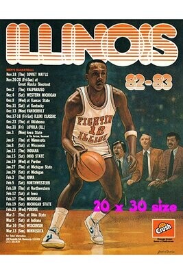 Item.B.58.1982-83 Illinois Basketball Poster REPRINT (20" x 30")