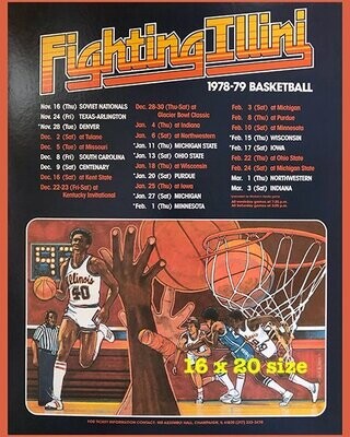Item.B.63.​1978-79 Illinois Basketball Poster REPRINT (16" x 20")
