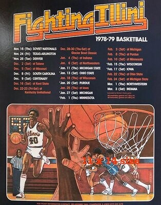 Item.B.62.1978-79 Illinois Basketball Poster REPRINT (11" x 14")