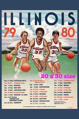 Item.B.67.​1979-80 Illinois Basketball Poster REPRINT (20" x 30")