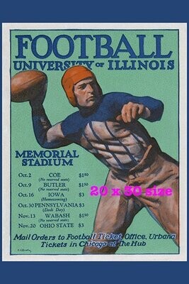 Item.C.40.1926 Illinois Football Poster REPRINT (20" x 30")
