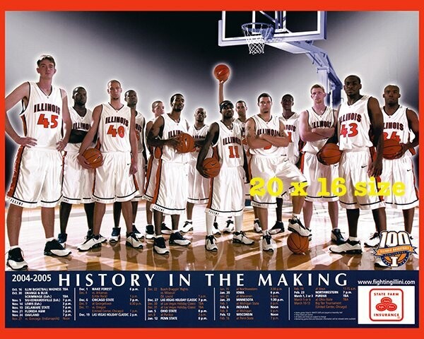 Item.B.60.​2004-05 Illinois Basketball Poster REPRINT (20" x 16")