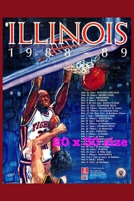 Item.B.70.​1988-89 Illinois Basketball Poster REPRINT (20" x 30")