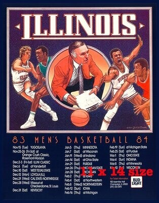 Item.B.71.​1983-84 Illinois Basketball Poster REPRINT (11" x 14")