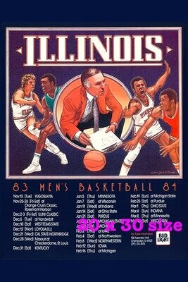 Item.B.73.​1983-84 Illinois Basketball Poster REPRINT (20" x 30")