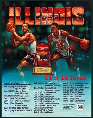 Item.B.95.1984-85 Illinois Basketball Poster REPRINT (11" x 14")