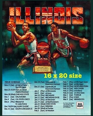 Item.B.96.​1984-85 Illinois Basketball Poster REPRINT (16" x 20")
