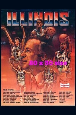 Item.B.100.​1985-86 Illinois Basketball Poster REPRINT (20" x 30")