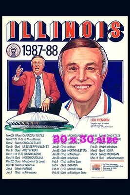 Item.B.106.​1987-88 Illinois Basketball Poster REPRINT (20" x 30")