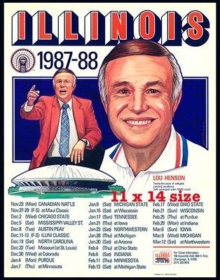 Item.B.104.​1987-88 Illinois Basketball Poster REPRINT (11" x 14")