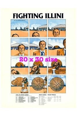 Item.B.109.​1975-76 Illinois Basketball Poster REPRINT (20" x 30")
