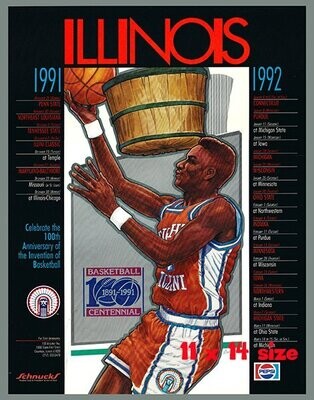 Item.B.128.​1991-92 Illinois Basketball Poster REPRINT (11" x 14")