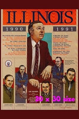 Item.B.127.​1990-91 Illinois Basketball Poster REPRINT (20" x 30")