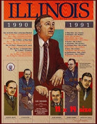 Item.B.125.​1990-91 Illinois Basketball Poster REPRINT (11" x 14")
