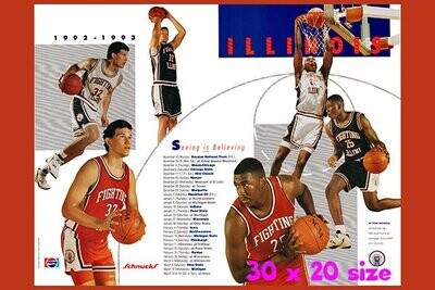 Item.B.133.​1992-93 Illinois Basketball Poster REPRINT (20" x 30")