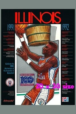 Item.B.130.​1991-92 Illinois Basketball Poster REPRINT (20" x 30")