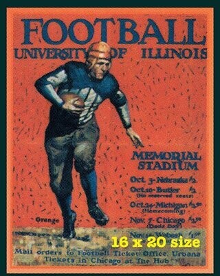Item.C.184.1925 Illinois Football Poster REPRINT (16" x 20")