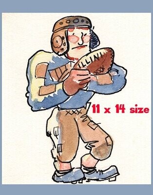 Item.C.222.1920s Illini Football Player PRINT (11" x 14")