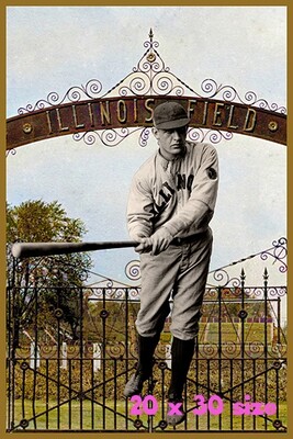 Item.C.251.​Red Grange Baseball Poster PRINT (20" x 30")