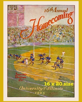 Item.C.253.​1925 Illinois Football Homecoming Program Cover REPRINT (16" x 20")